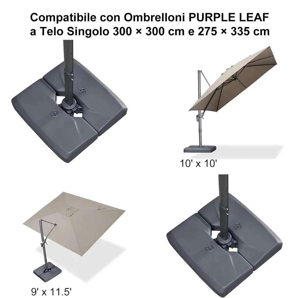 PURPLE LEAF Base Grigia per Ombrellone Decentrato da Terrazza ZY05ALFGYBS-90