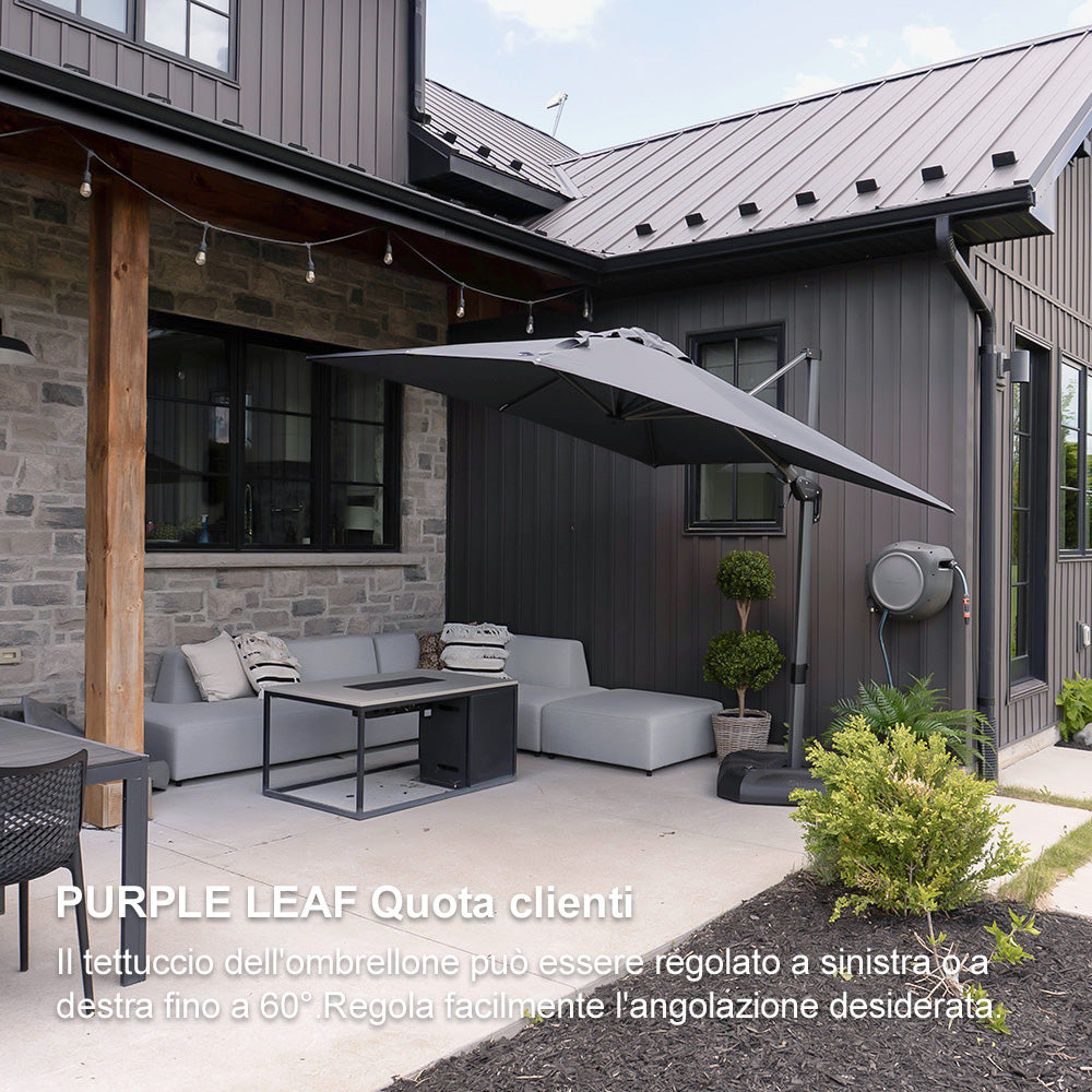 PURPLE LEAF Ombrellone da Giardino Quadrato inclinabile economico