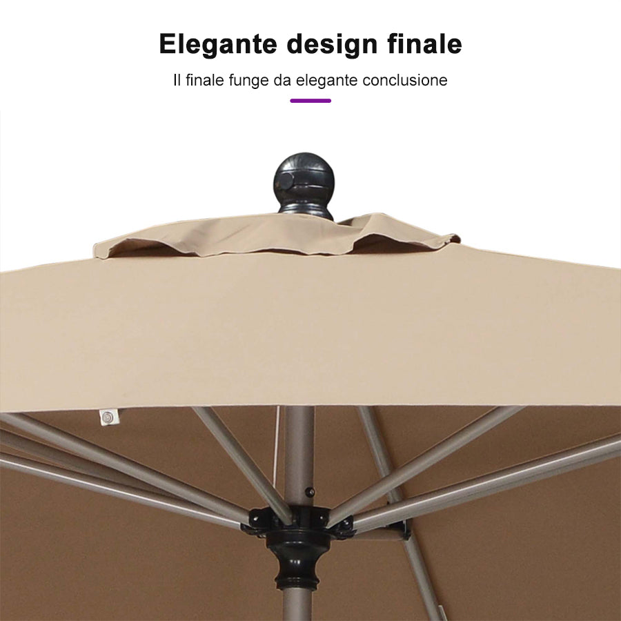 PURPLE LEAF Ombrelloni da Giardino, Ombrellone da Tavolo， Ombrellone con Montante centrale， Adatti per Giardino, Terrazza e Mercati ,Con Base
