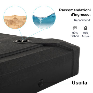 PURPLE LEAF Base per Ombrellone 100 x 100 x 20 cm, Da riempire con