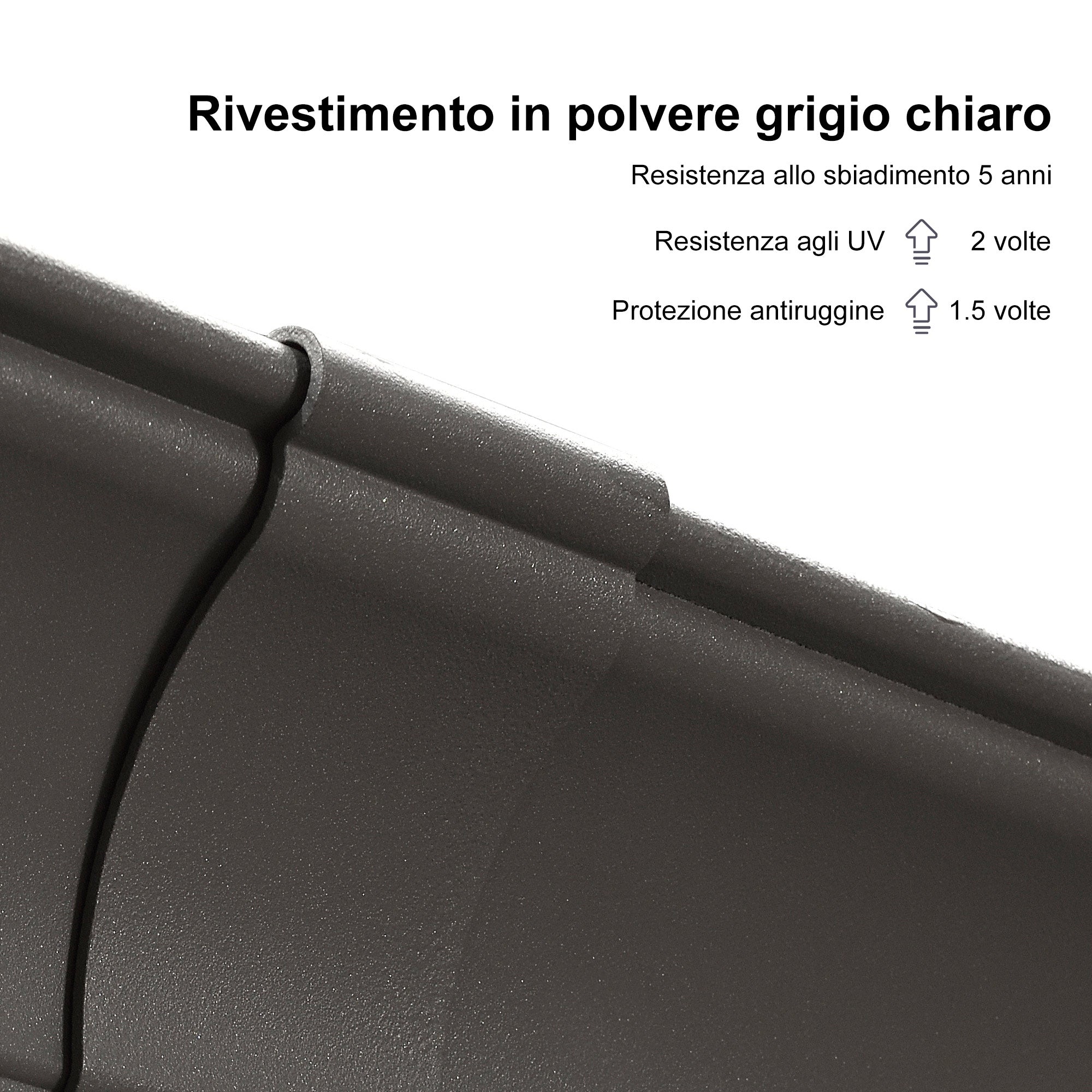 PURPLE LEAF Gazebo in Alluminio，Tetto Rigido in Acciaio Zincato, Tende Incluse, Grigio Chiaro