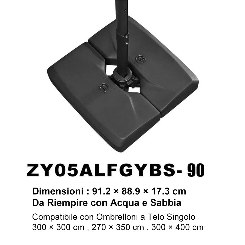 PURPLE LEAF Base Grigia per Ombrellone Decentrato da Terrazza ZY05ALFGYBS-90