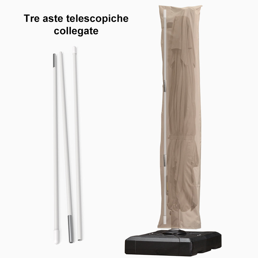 PURPLE LEAF copertina per ombrellone con cerniera per esterni