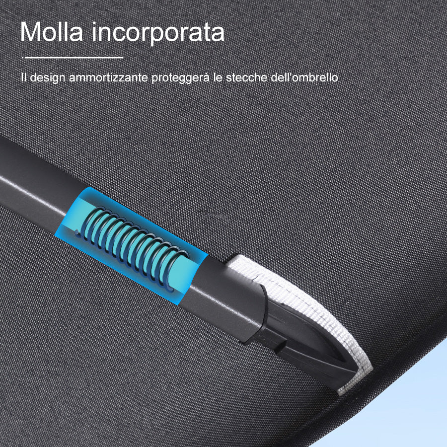 PURPLE LEAF Ombrellone da Giardino a sbalzo , Ombrellone da Esterno con palo Grigio,Rotazione a 360° e 6 livelli di Regolazione dell'altezza