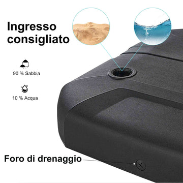 PURPLE LEAF Gambe per ombrellone pesante con base croce, base ombrellone, 150 kg, per ombrellone deportato, può essere riempito con acqua e sabbia, 104 x 103 x 19 cm PURPLE LEAF Gambe per ombrellone pesante con base croce, base ombrellone, 150 kg, per ombrellone deportato, può essere riempito con acqua e sabbia, 104 x 103 x 19 cm