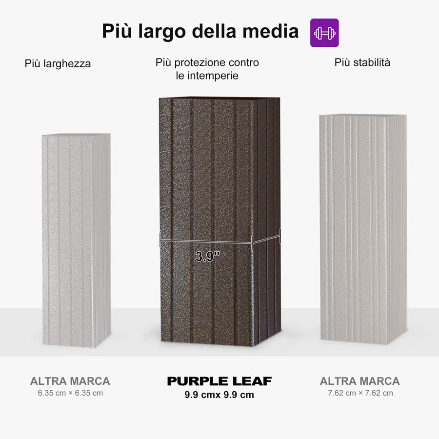 PURPLE LEAF Gazebo da Giardino In Alluminio Impermeabile e Stabile Doppio Tetto in Acciaio Galvanizzato Versione Economica - Bronzo