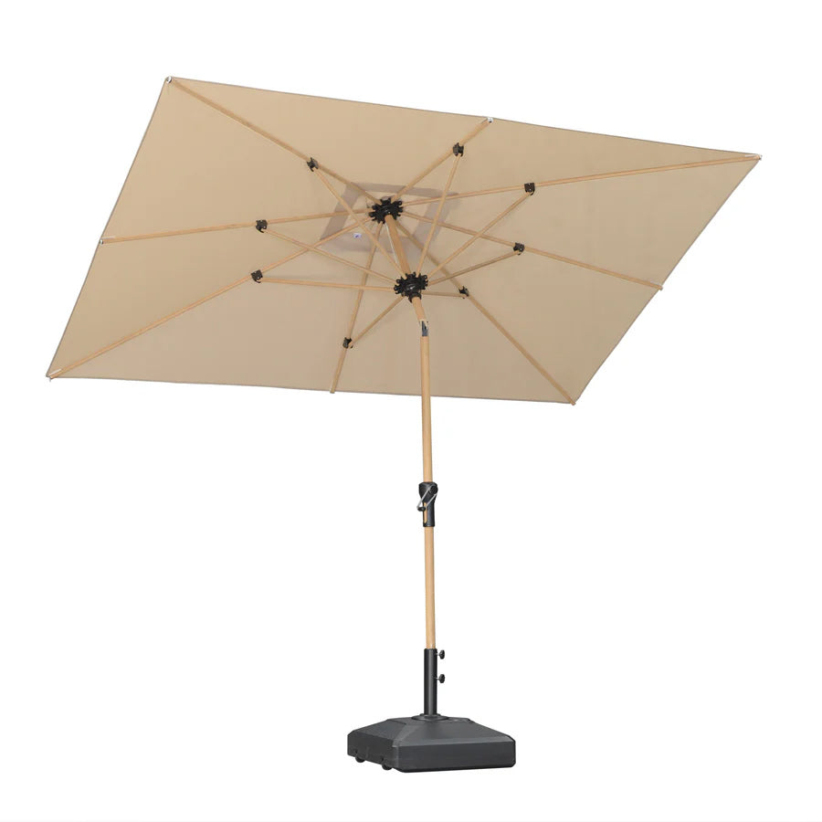 PURPLELEAF Ombrellone da Giardino Effetto Legno,Ombrellone da Esterno per Balcone,Terrazza, Patio e Giardino