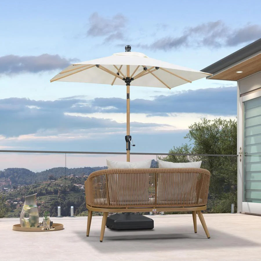 PURPLELEAF Ombrellone da Giardino Effetto Legno,Ombrellone da Esterno per Balcone,Terrazza, Patio e Giardino