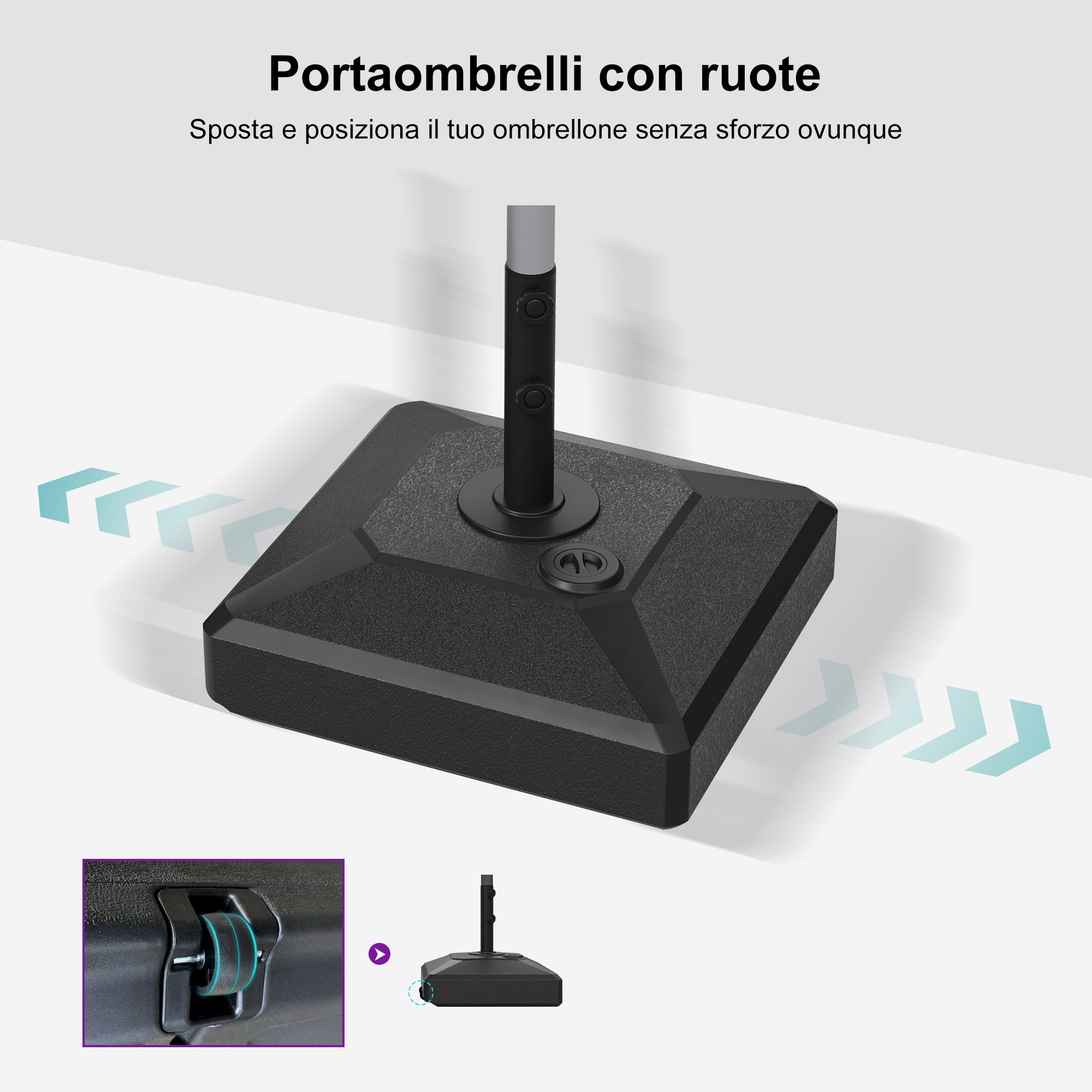 PURPLE LEAF Base per Ombrellone,per Ombrellone con Palo Centrale ZY03-MLBASE-32