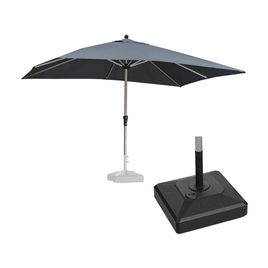 PURPLE LEAF Ombrelloni da Giardino, Ombrellone da Tavolo， Ombrellone con Montante centrale， Adatti per Giardino, Terrazza e Mercati ,Con Base