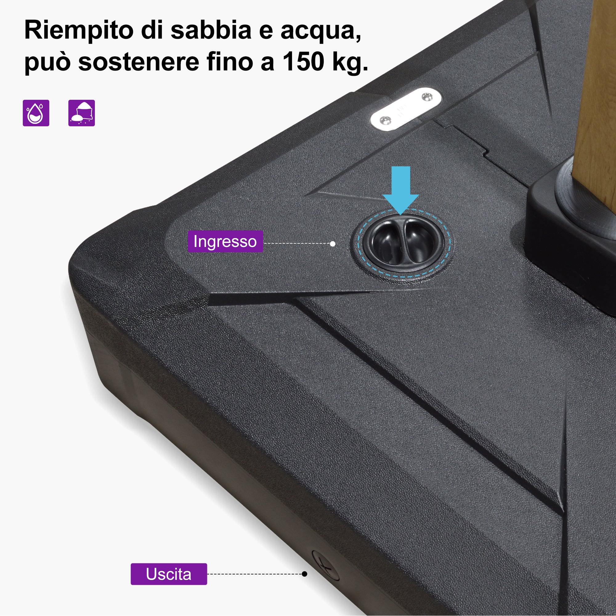 PURPLE LEAF Base per ombrellone ZY04BSCJ-150-NEW