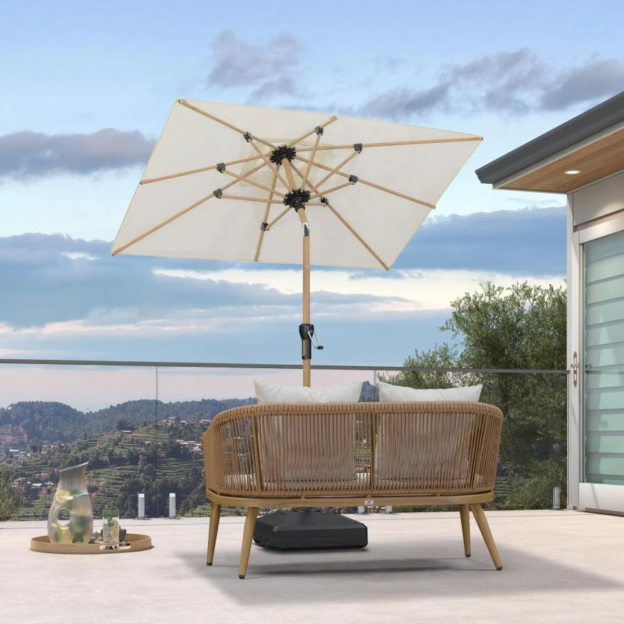 PURPLELEAF Ombrellone da Giardino Effetto Legno,Ombrellone da Esterno per Balcone,Terrazza, Patio e Giardino