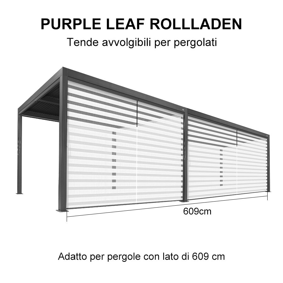 PURPLE LEAF tende avvolgibili per Pergola Bioclimatica isolamento termico protezione UV protezione solare tessuto impermeabile per terrazzo tende laterali