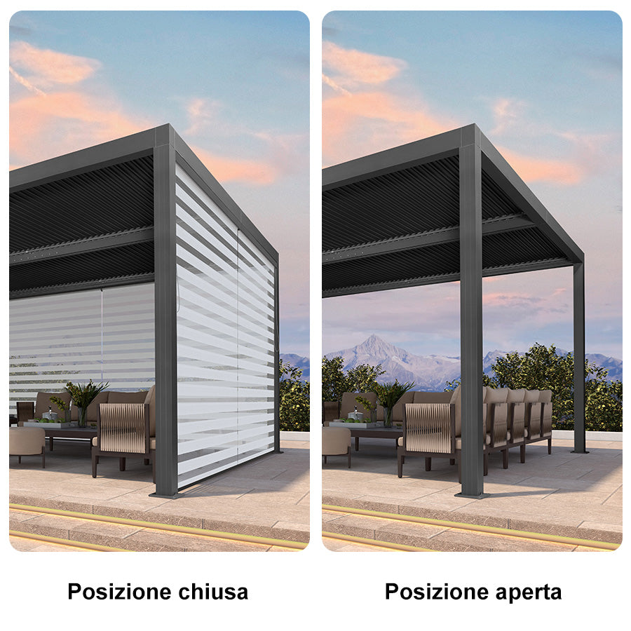 PURPLE LEAF tende avvolgibili per Pergola Bioclimatica isolamento termico protezione UV protezione solare tessuto impermeabile per terrazzo tende laterali