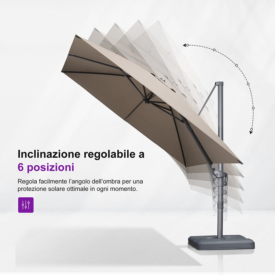PURPLE LEAF Ombrellone da Giardino con Protezione UV per Terrazzo ed Esterni