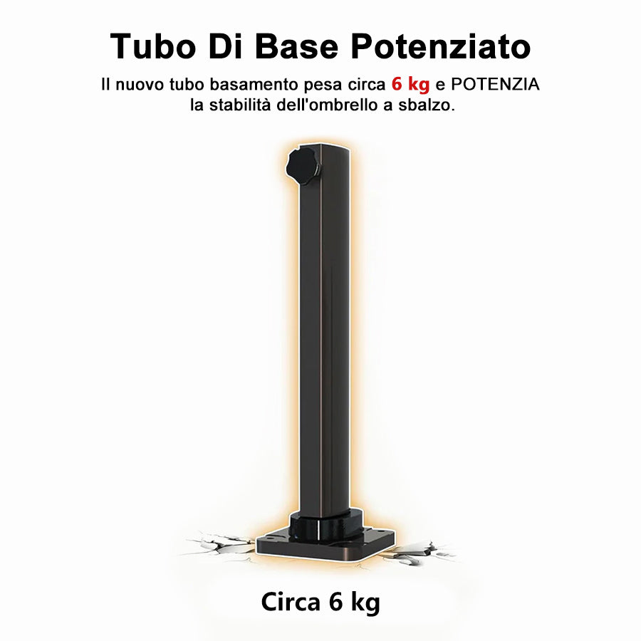 PURPLE LEAF Ombrellone Classico da Giardino Rotondo con Doppia Top e Rotazione a 360 Gradi ,con Base