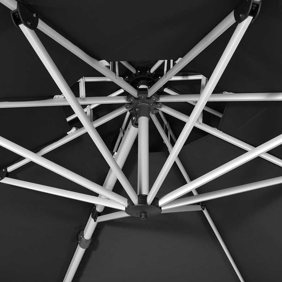 PURPLE LEAF Ombrellone Classico da Esterno Rotondo con Doppia Top e Rotazione a 360 Gradi 300/330/365/400 cm