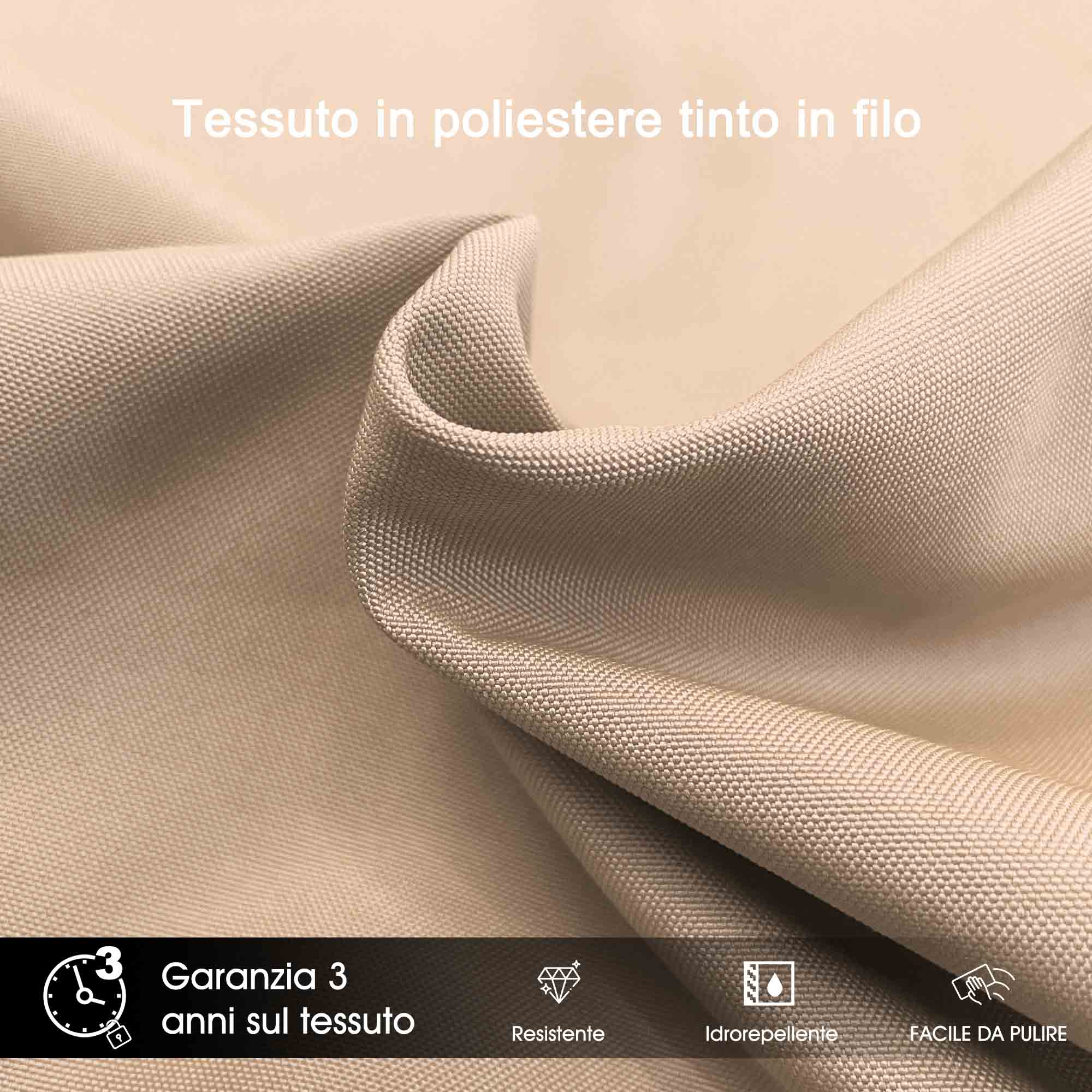 PURPLE LEAF Ombrellone Classico da Giardino Rotondo con Doppia Top e Rotazione a 360 Gradi ,con Base