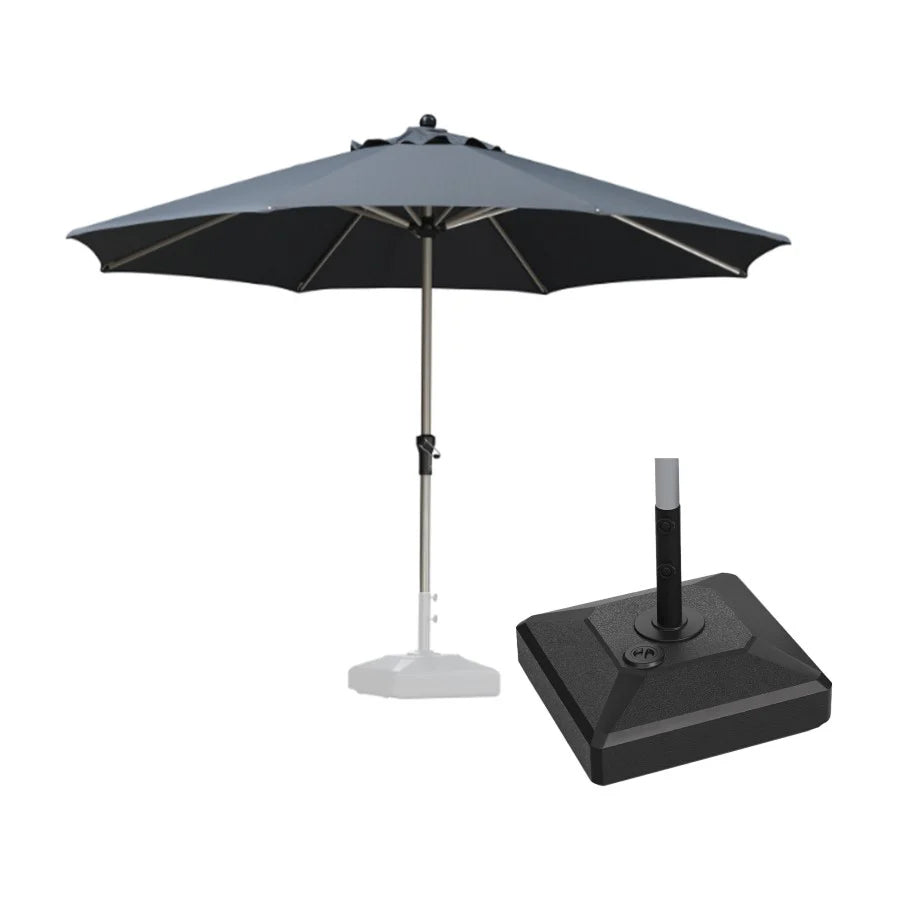 PURPLE LEAF Ombrelloni da Giardino, Ombrellone da Tavolo， Ombrellone con Montante centrale， Adatti per Giardino, Terrazza e Mercati ,Con Base