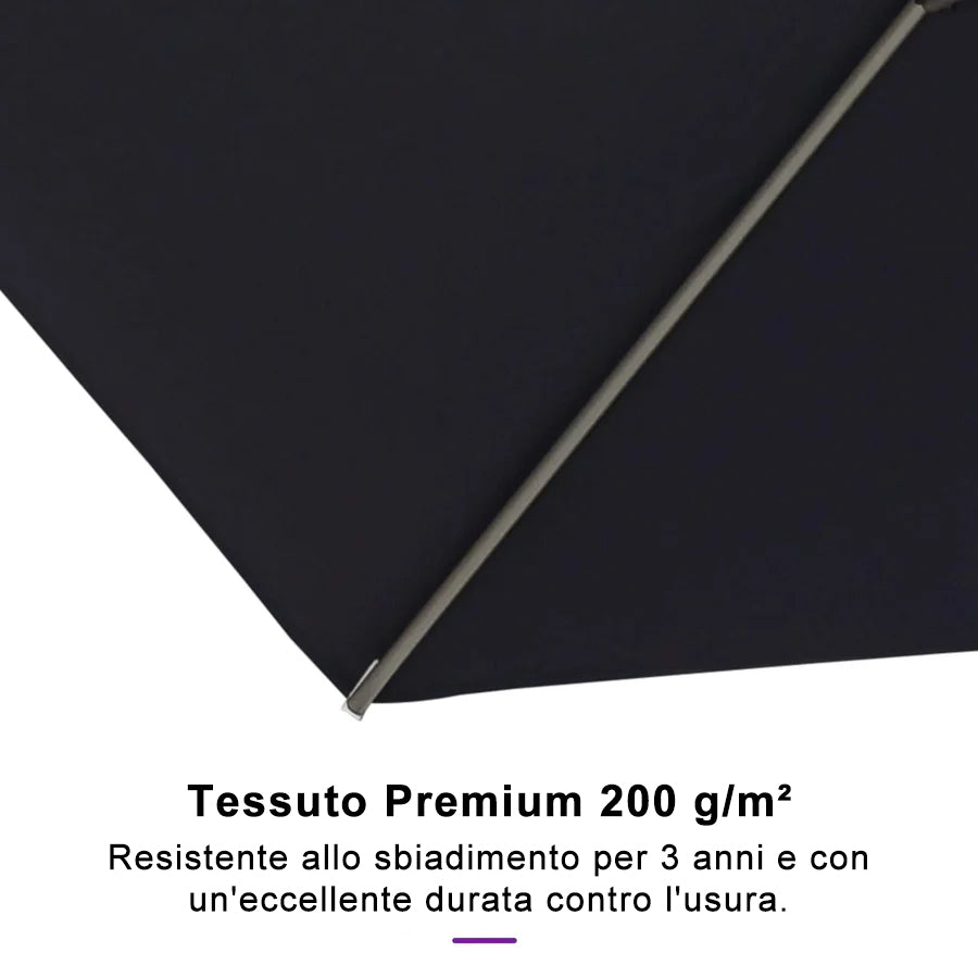PURPLE LEAF Ombrellone da Giardino in lega di Alluminio con Inclinazione di 30°, Ombrellone da Tavolo, Ombrellone con palo centrale Impermeabile, Adatto per Giardini, Mercati