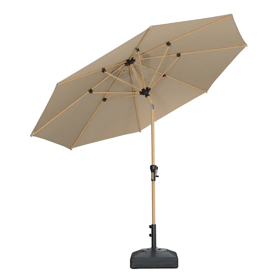 PURPLELEAF Ombrellone da Giardino Effetto Legno,Ombrellone da Esterno per Balcone,Terrazza, Patio e Giardino