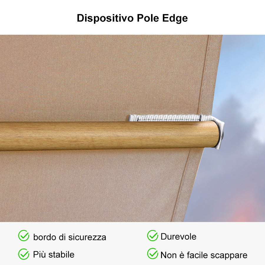 PURPLELEAF Ombrellone da Giardino Effetto Legno,Ombrellone da Esterno per Balcone,Terrazza, Patio e Giardino