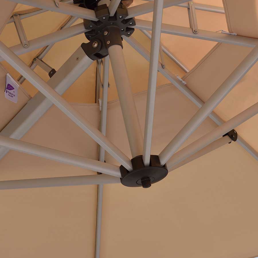 PURPLE LEAF Ombrellone Classico da Esterno Rotondo con Doppia Top e Rotazione a 360 Gradi