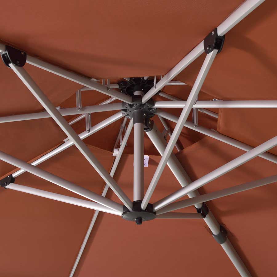 PURPLE LEAF Ombrellone Classico da Esterno Rotondo con Doppia Top e Rotazione a 360 Gradi 300/330/365/400 cm