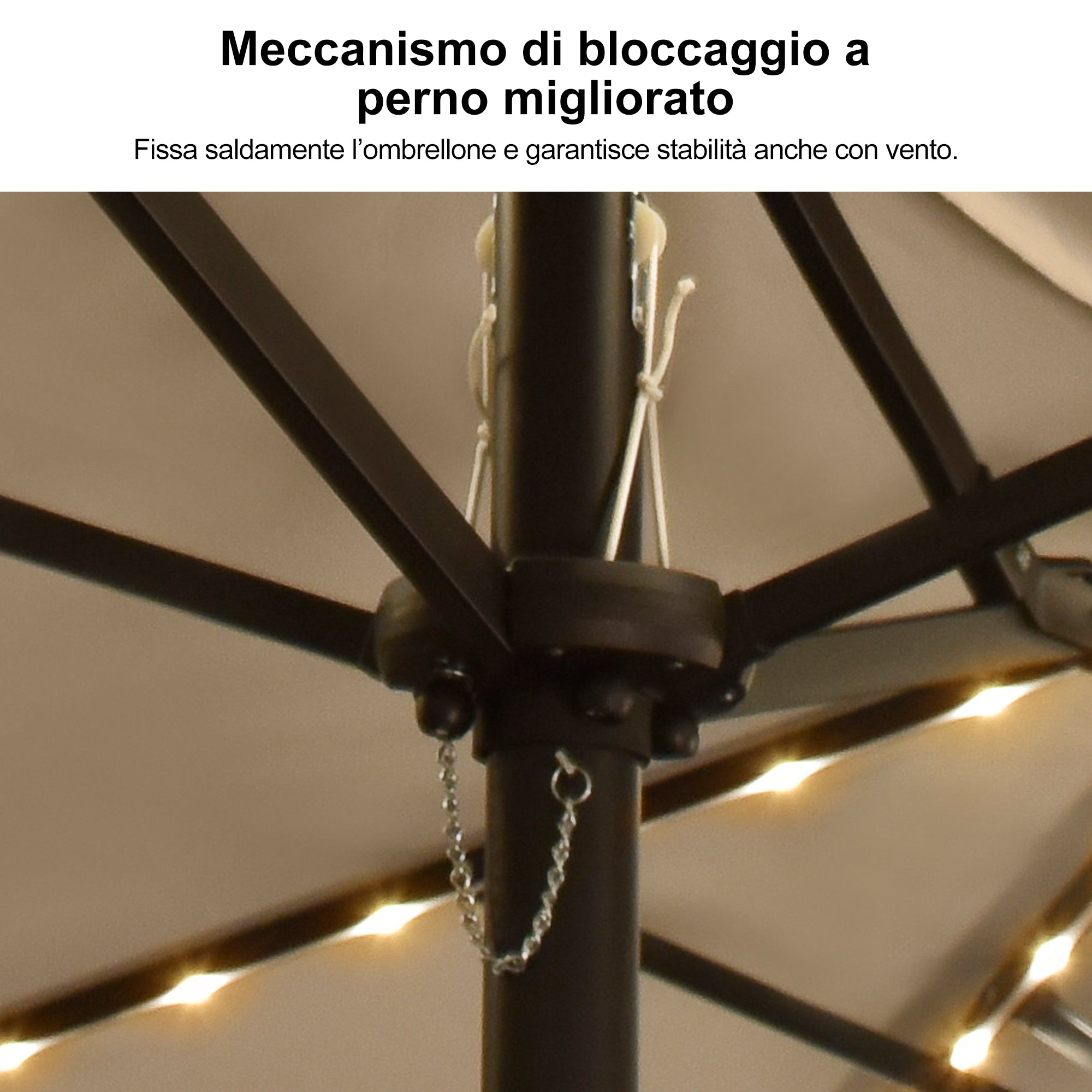 PURPLE LEAF Ombrellone doppio con illuminazione LED con base inclusa per esterni