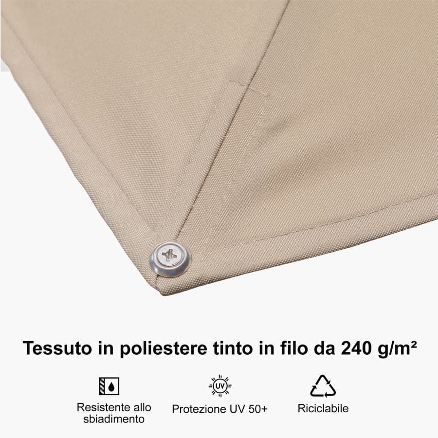 PURPLE LEAF Deluxe - Ombrellone in Alluminio Rettangolare da Esterno, Elegante, Antivento e Regolabile