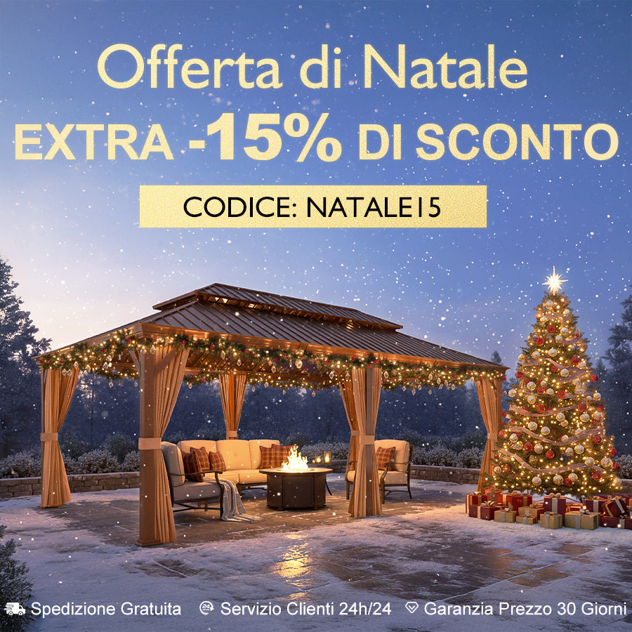 PURPLE LEAF Gazebo in Alluminio，Tetto Rigido in Acciaio Zincato, Tende Incluse, Grigio Chiaro