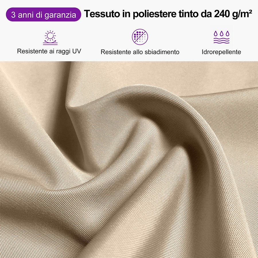 PURPLE LEAF Ombrellone doppio Top Quadrato per Giardino,con Base