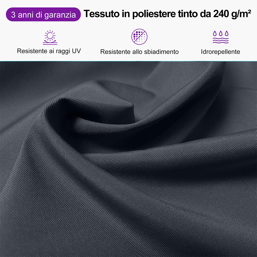 PURPLE LEAF Ombrellone doppio Top Quadrato per Giardino,con Base