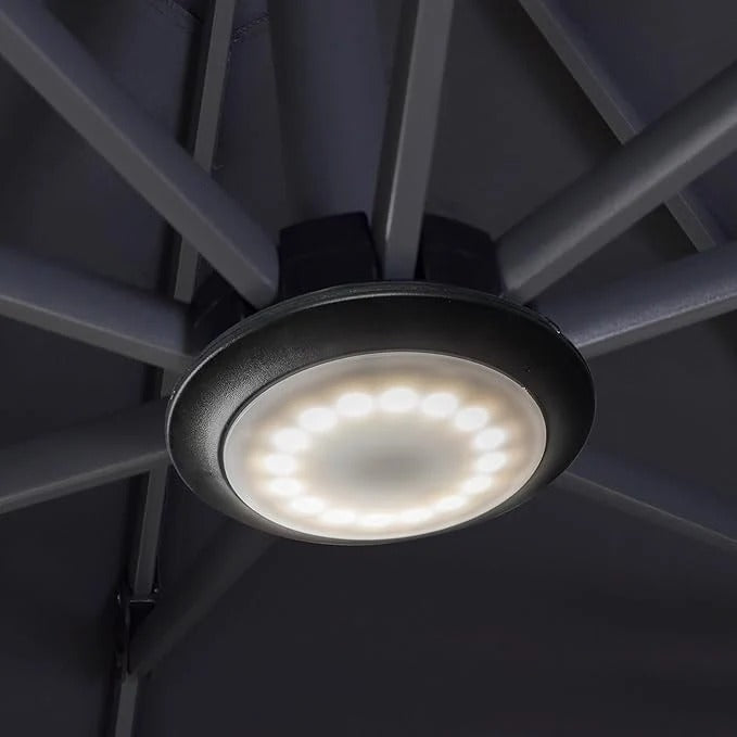 PURPLE LEAF Luce LED per Ombrellone con Telecomando, 12 Colori e Luminosità Regolabile per Esterni