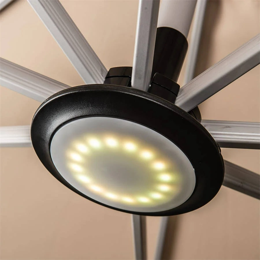 PURPLE LEAF Luce LED per Ombrellone con Telecomando, 12 Colori e Luminosità Regolabile per Esterni