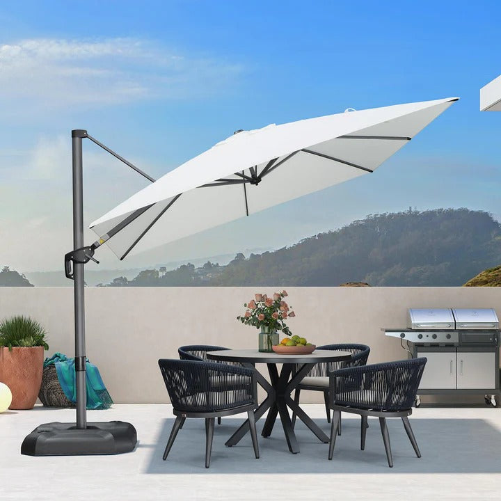PURPLELEAF Ombrellone da Giardino Economico Quadrato ，con Base