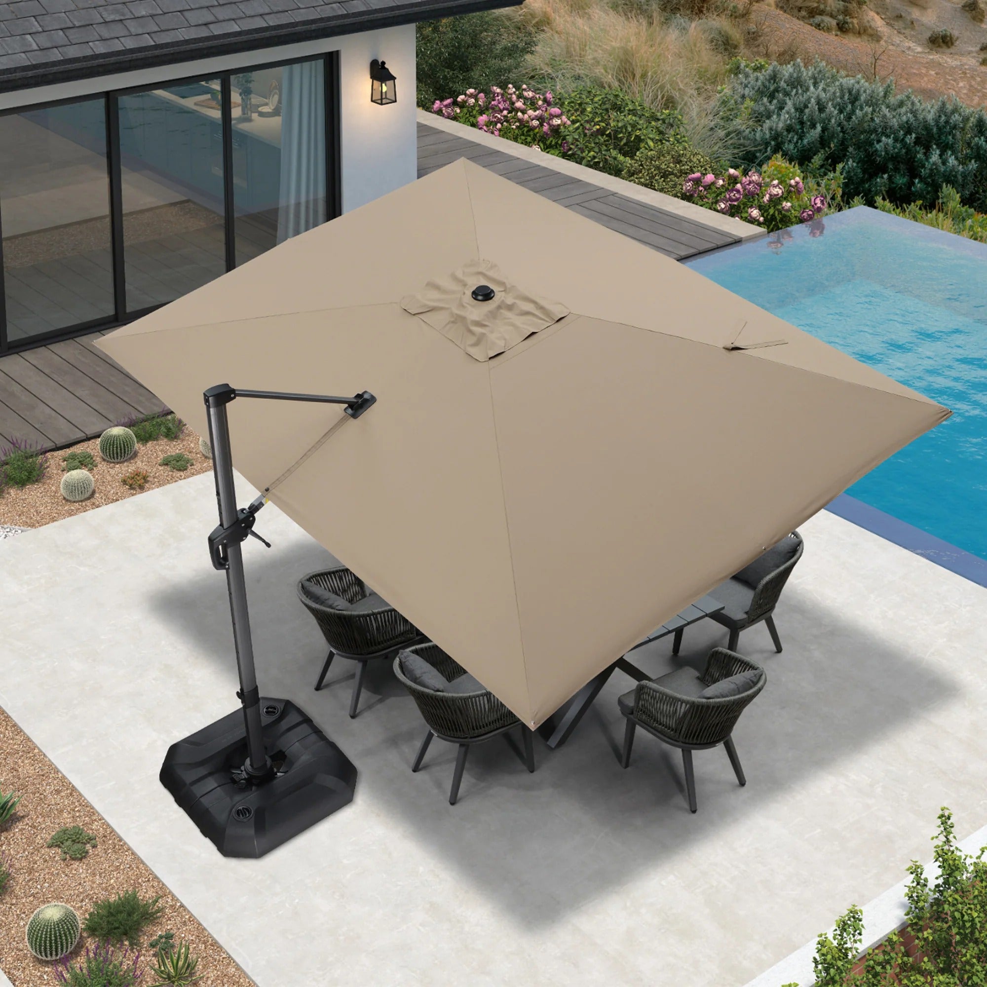 PURPLE LEAF Ombrellone da Giardino con Protezione UV per Terrazzo ed Esterni