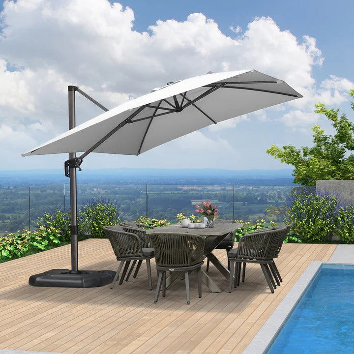 PURPLELEAF Ombrellone da Giardino Economico Quadrato ，con Base