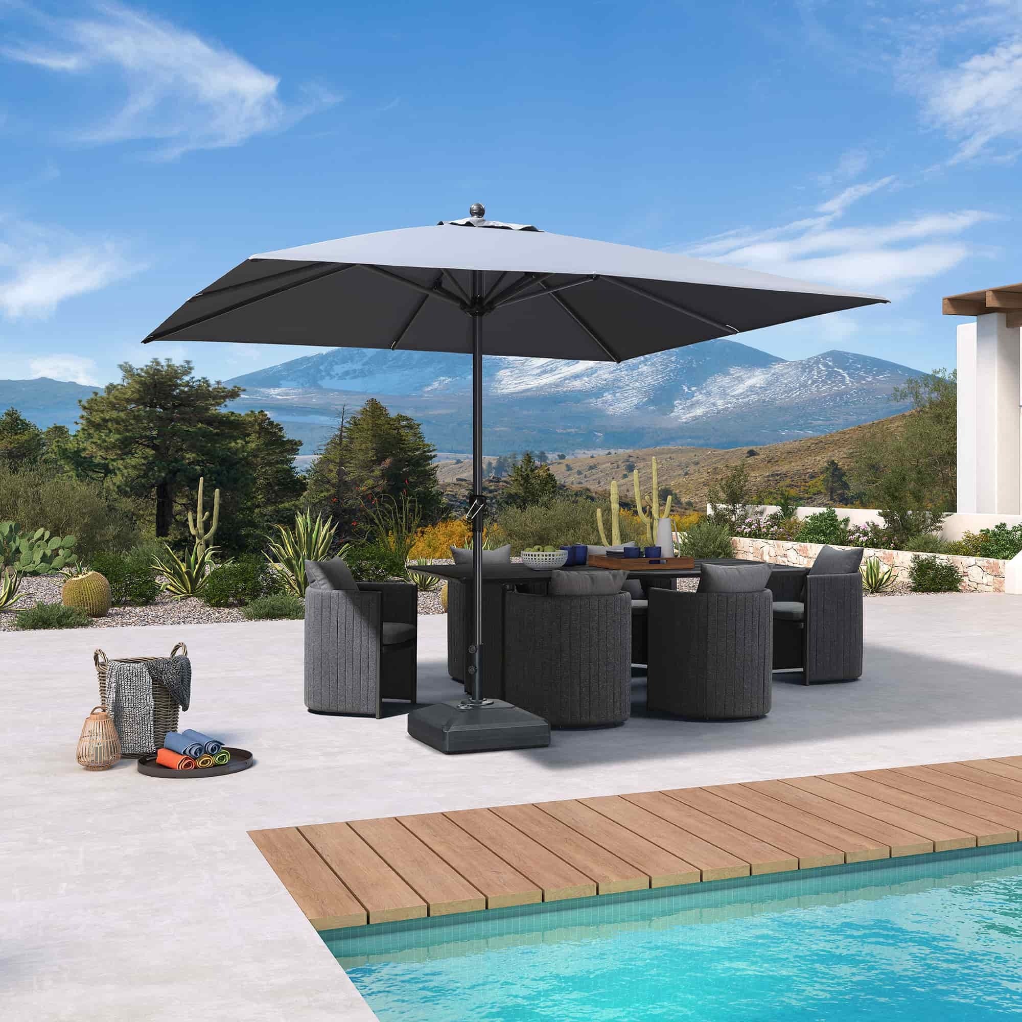 PURPLE LEAF Ombrellone in Alluminio per Giardino, Terrazza e Attività Commerciali – Robusto Ombrellone da Esterno