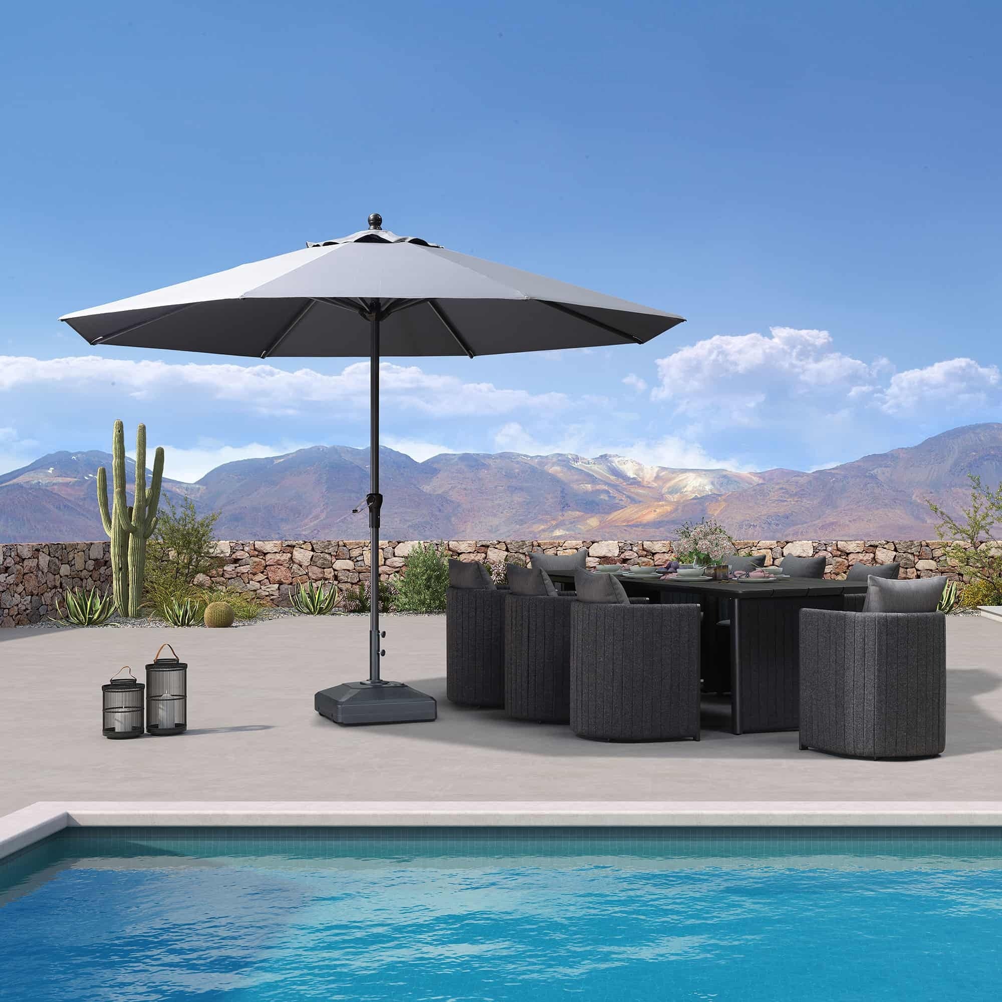 PURPLE LEAF Ombrellone in Alluminio per Giardino, Terrazza e Attività Commerciali – Robusto Ombrellone da Esterno