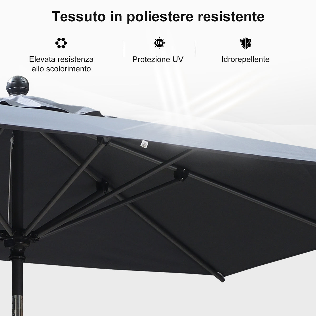 PURPLE LEAF Ombrellone in Alluminio per Giardino, Terrazza e Attività Commerciali – Robusto Ombrellone da Esterno