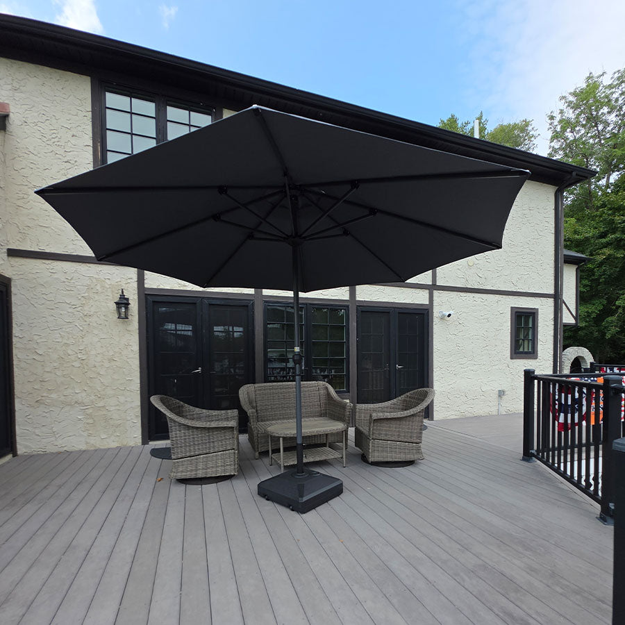 PURPLE LEAF Ombrellone in Alluminio per Giardino, Terrazza e Attività Commerciali – Robusto Ombrellone da Esterno, Con Base