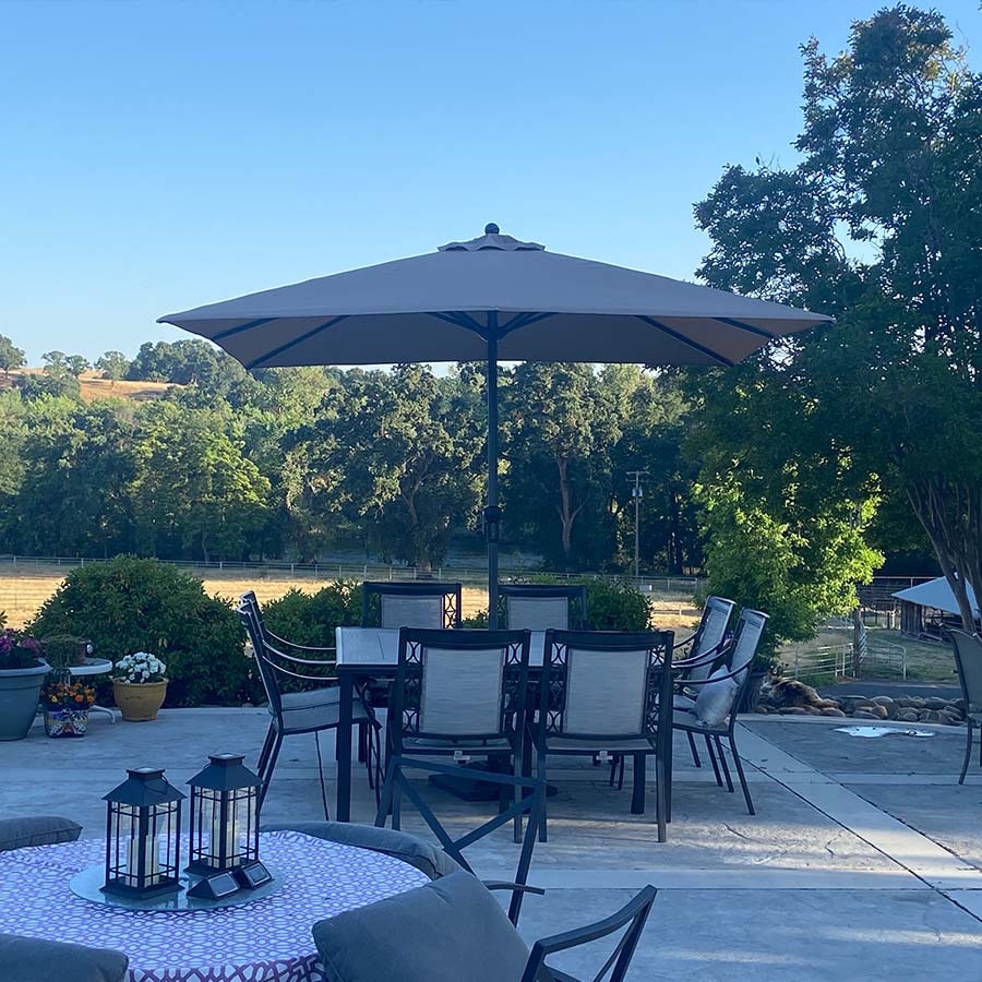 PURPLE LEAF Ombrellone in Alluminio per Giardino, Terrazza e Attività Commerciali – Robusto Ombrellone da Esterno, Con Base